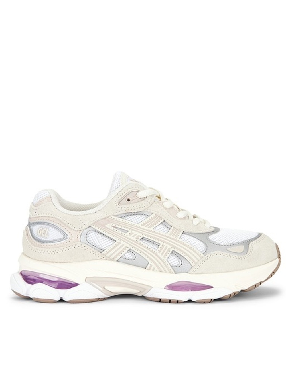 Asics Women's Athletic Sneakers in Gel-NYC 2.0 Sneaker in Beige/purple 8.5